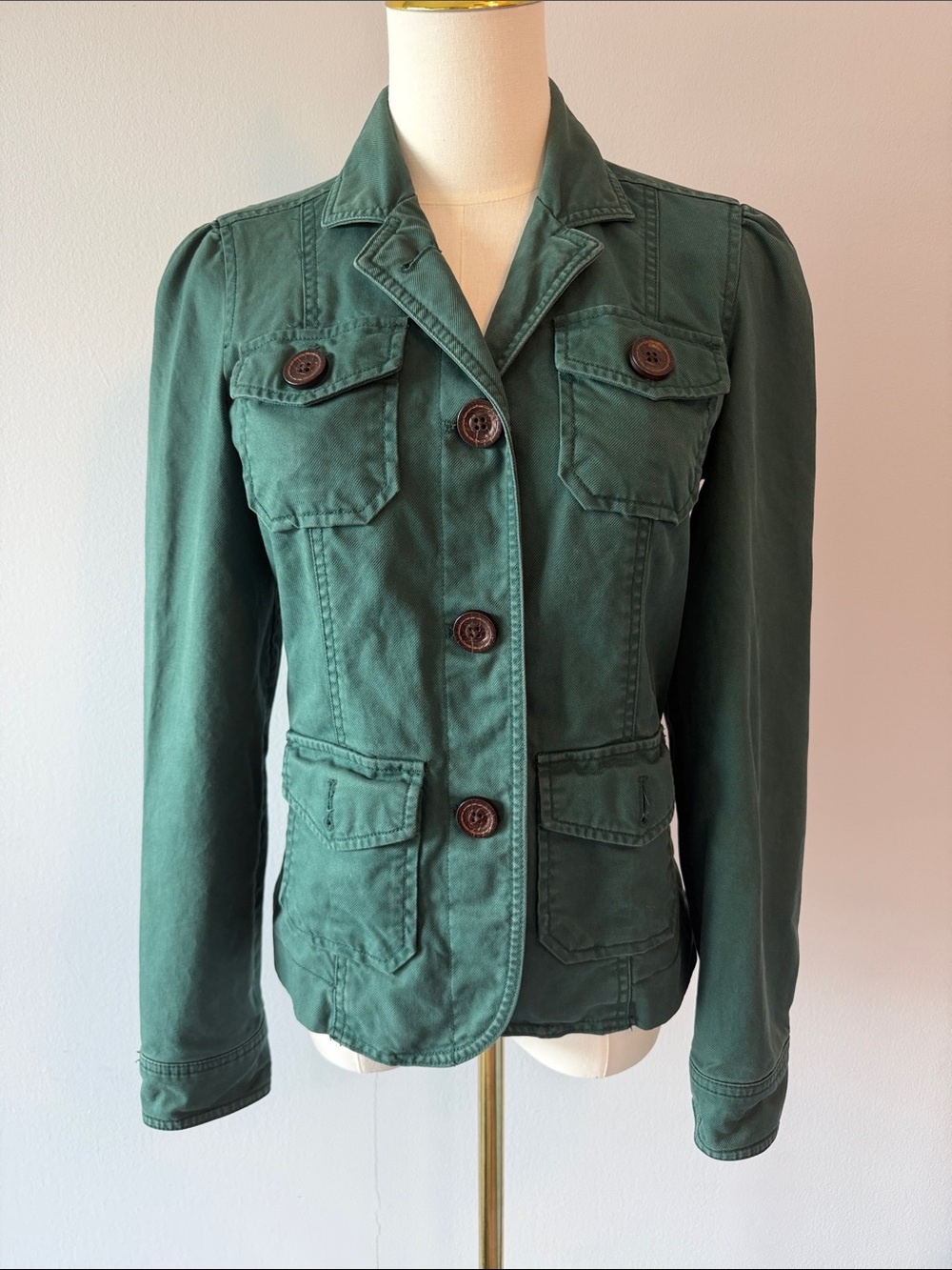 GAP Forest Green Utility Button-Front Jacket